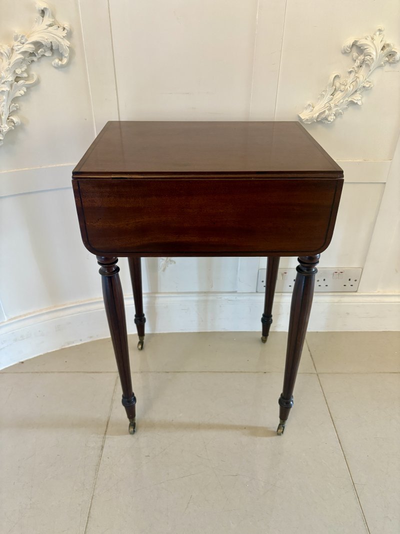 Fine Quality 19th Century Regency Antique Free Standing Lamp/Side Table - Image 7